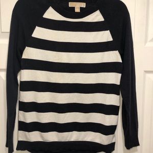 Michael Kors Navy and White Striped Sweater